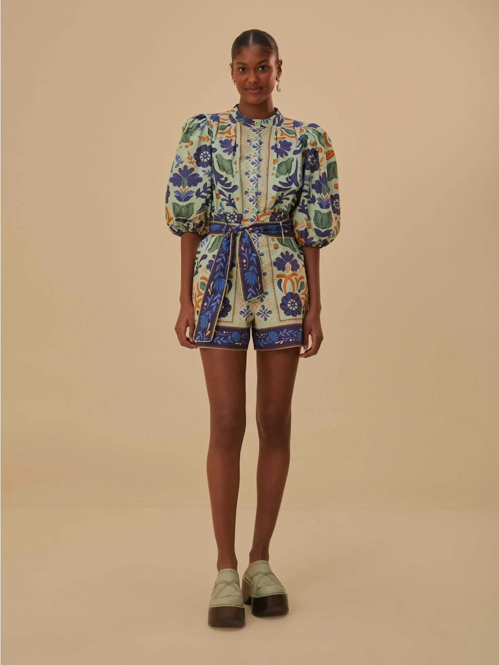 Farm Rio Ocean Tapestry Romper - Picture 1 of 9